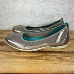 Ecco Womens EU 36 Bluma Flats US 5.5 - 6 Silver Slip On Comfort Shoes